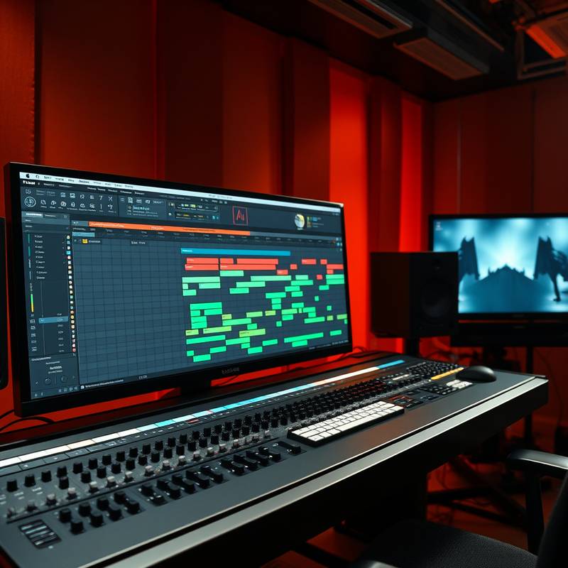 Ableton Live interface, der viser en kompleks musikproduktion.