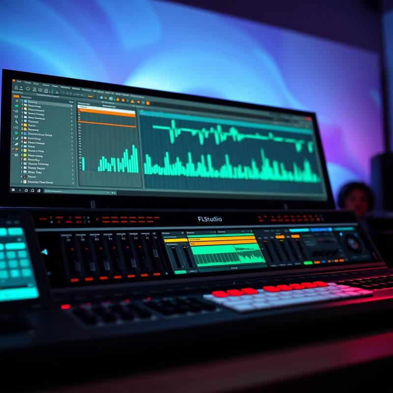 FL Studio interface med et beatmaking projekt.