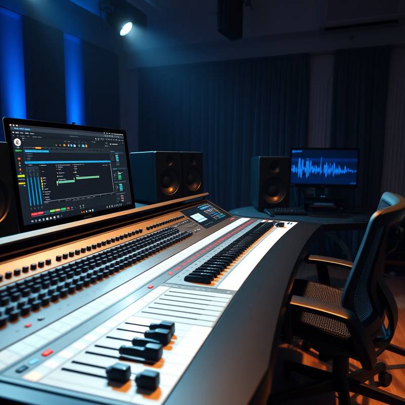 Logic Pro X interface med mixeren og en arrangement view.